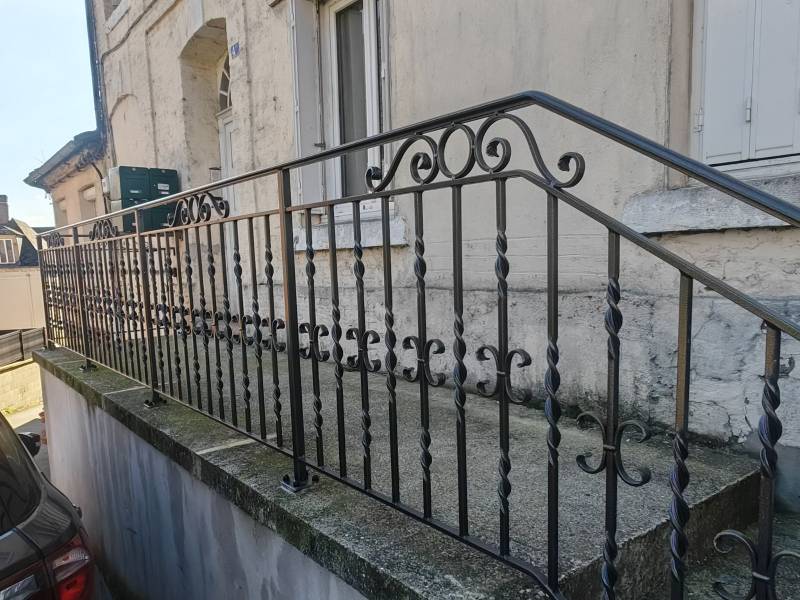 garde corps extérieur peinture effet martellé